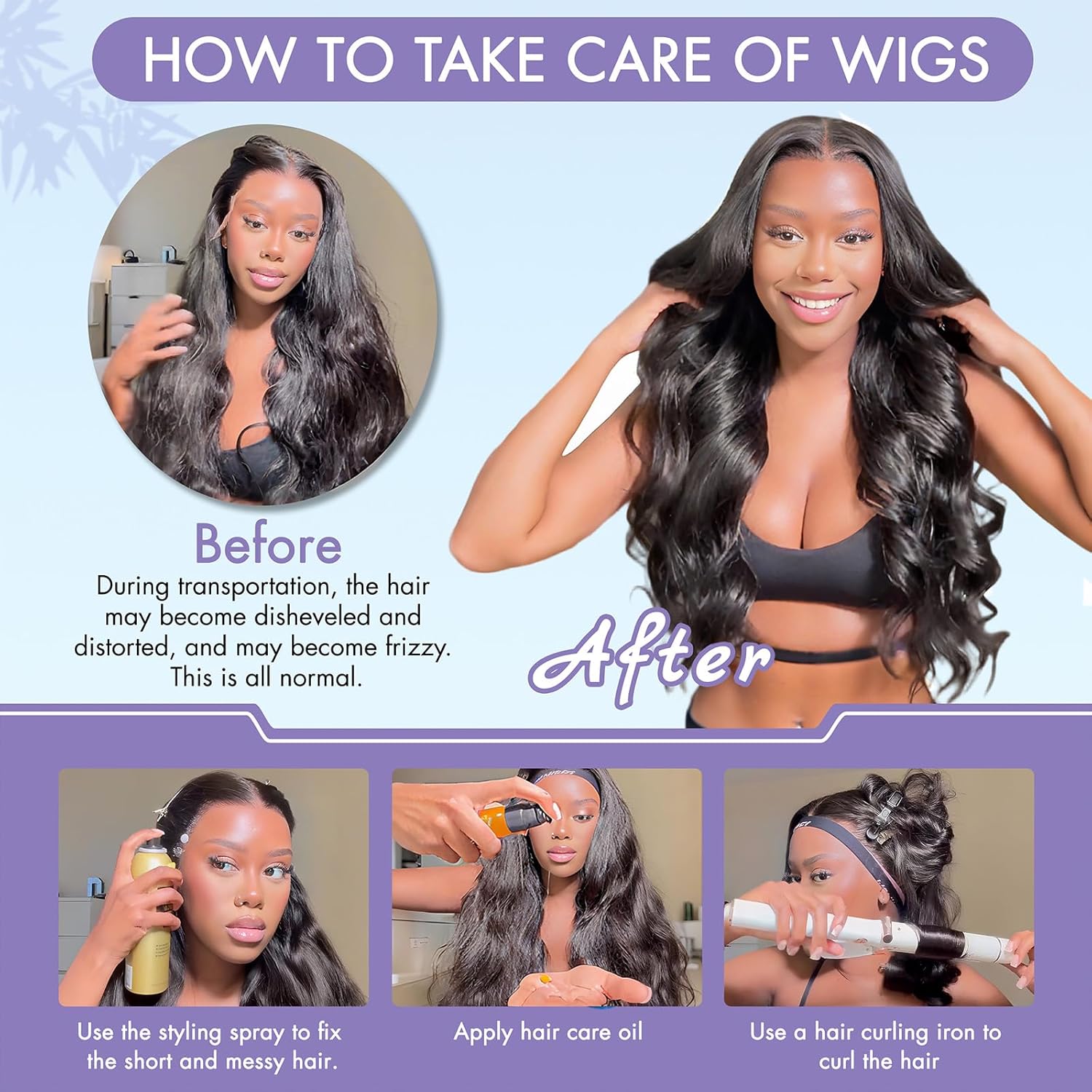 Thumbnail 6 de Sferona 30 Inch 13x6 Lace Front Human Hair Wigs, Body Wave, 200% Density, Glueless Pre Plucked Frontals