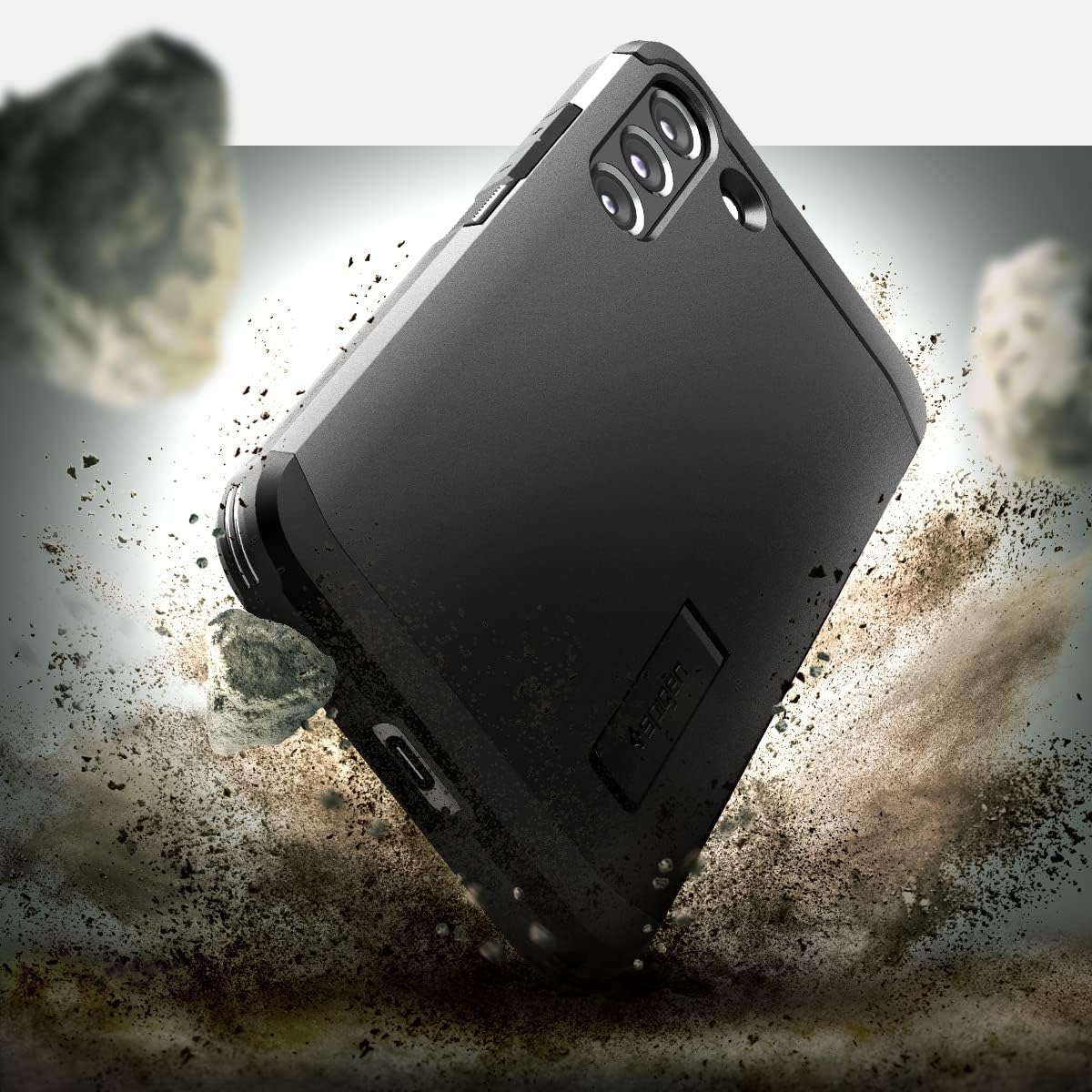 Detalle de Spigen Tough Armor pour Samsung S22 — coque noire