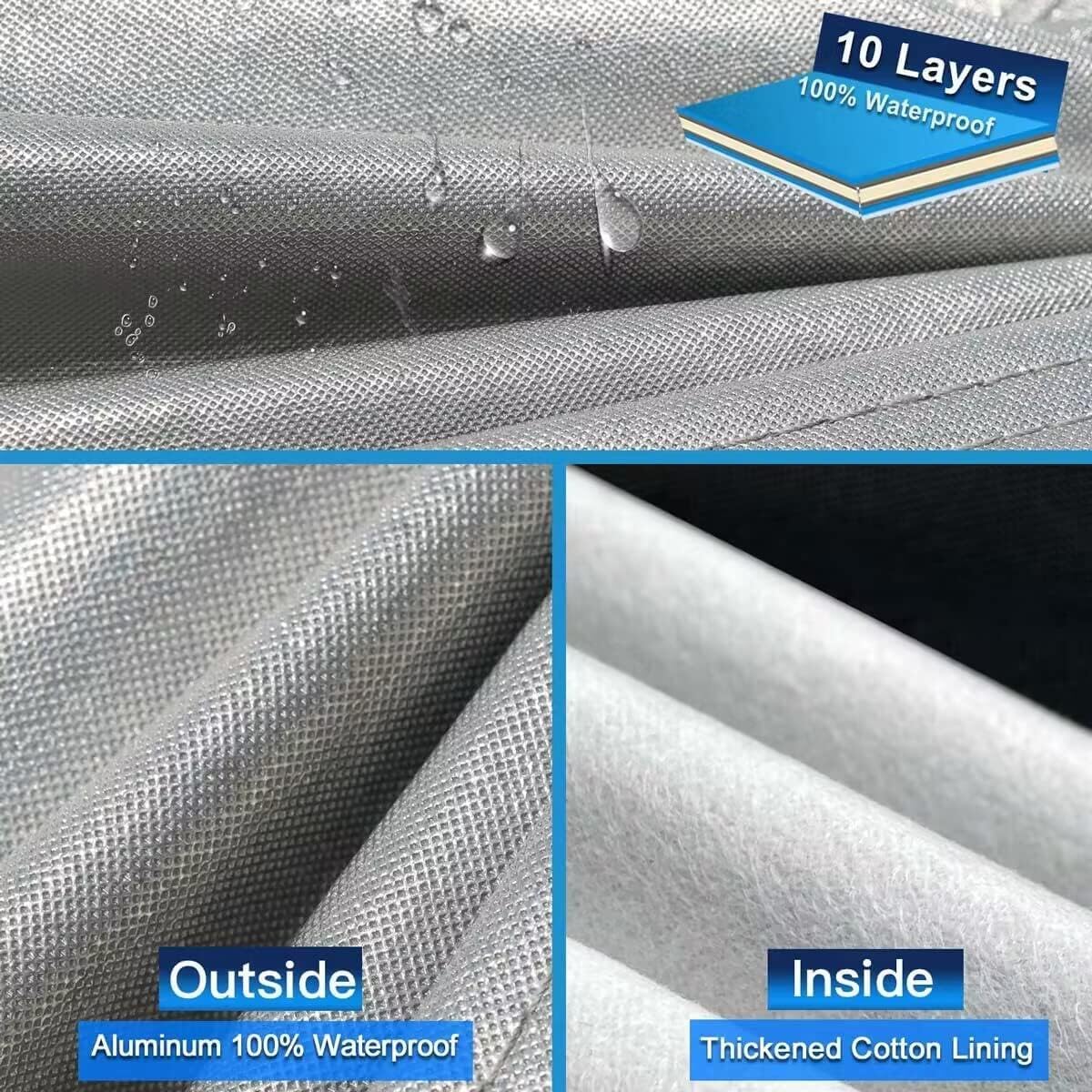 Detalle de Holthly 10-Schichten Autoabdeckung – 100% wasserdicht, UV-Schutz & Allwetterschutz für Cruze, Accord und mehr