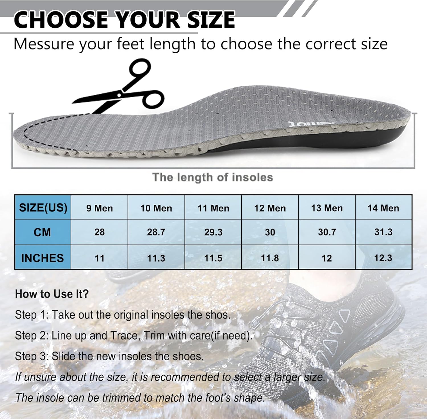 Thumbnail 6 de riemot arch support shoe inserts for men & women – orthotic insoles for plantar fasciitis and flat feet (cut-to-fit)