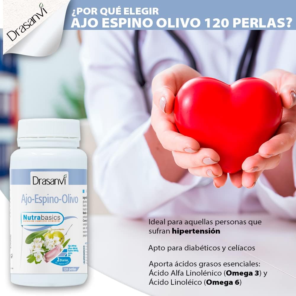 Thumbnail 3 de Drasanvi NutraBasics Ajo Espino Olivo 🌿 Salud Cardiovascular 120 perlas