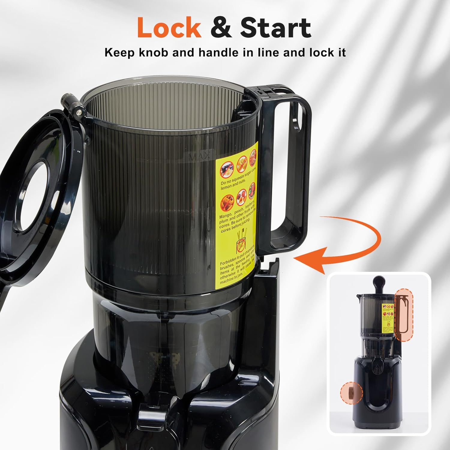 Detalle de NEWBULIG Cold Press Juicer with 4.25-Inch Feed Chute