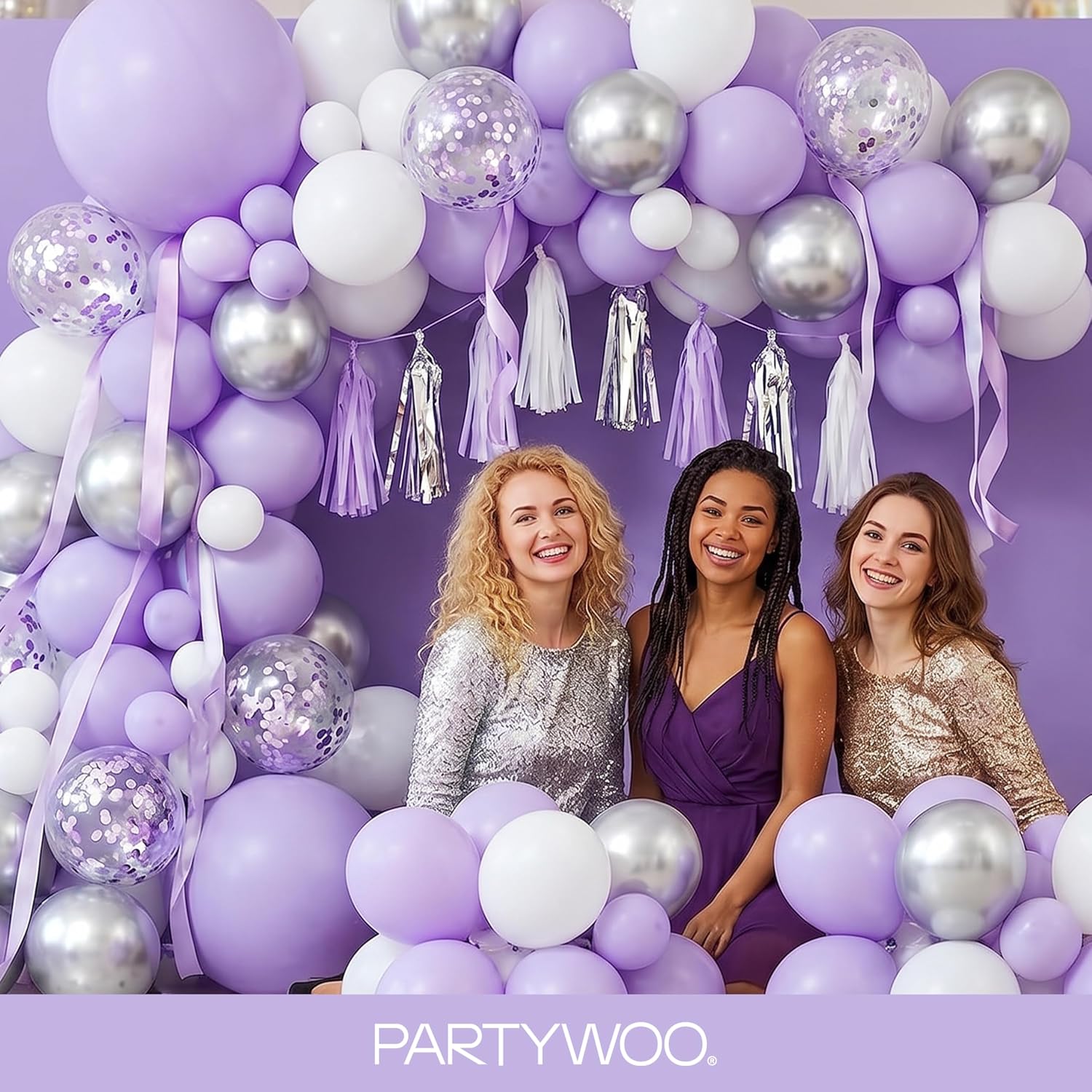 Thumbnail 4 de PartyWoo Lavender Balloons 127 pcs ๐