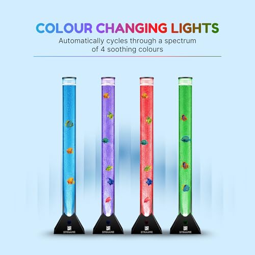 Detalle de Straame 90cm LED Bubble Fish Lamp with Colour Changing LEDs and Black Base