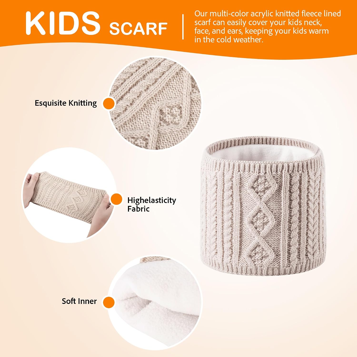 Detalle 2 de Baby Beanie Hat and Scarf Set, 0–36 Months