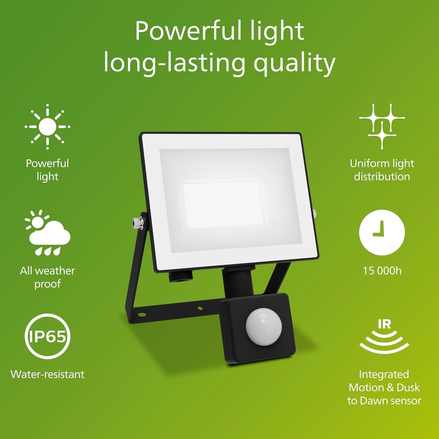 Thumbnail 1 de Philips Lois outdoor floodlight with sensor (20 W, 5000 K) – black