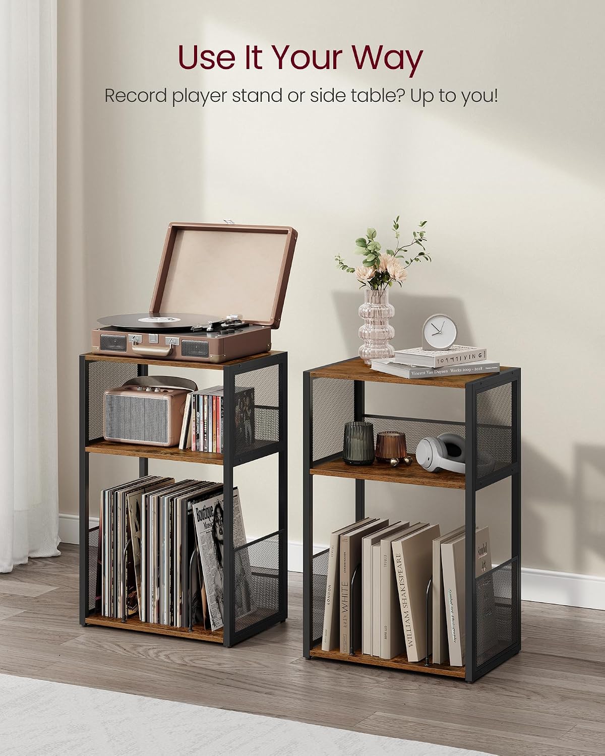 Thumbnail 5 de VASAGLE DACEY Collection LET275K01 Record Player Stand, 3-Tier Rustic Brown