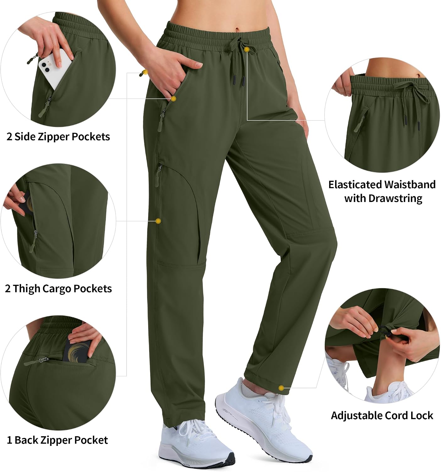 Thumbnail 4 de Hugut Women's Hiking Cargo Pants with UPF 50+ and Quick-Dry Stretch Fabric