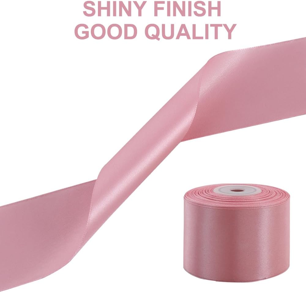 Thumbnail 2 de TONIFUL Satinband Roségold 5 cm x 20 m – Geschenkband für große Schleifen und Deko