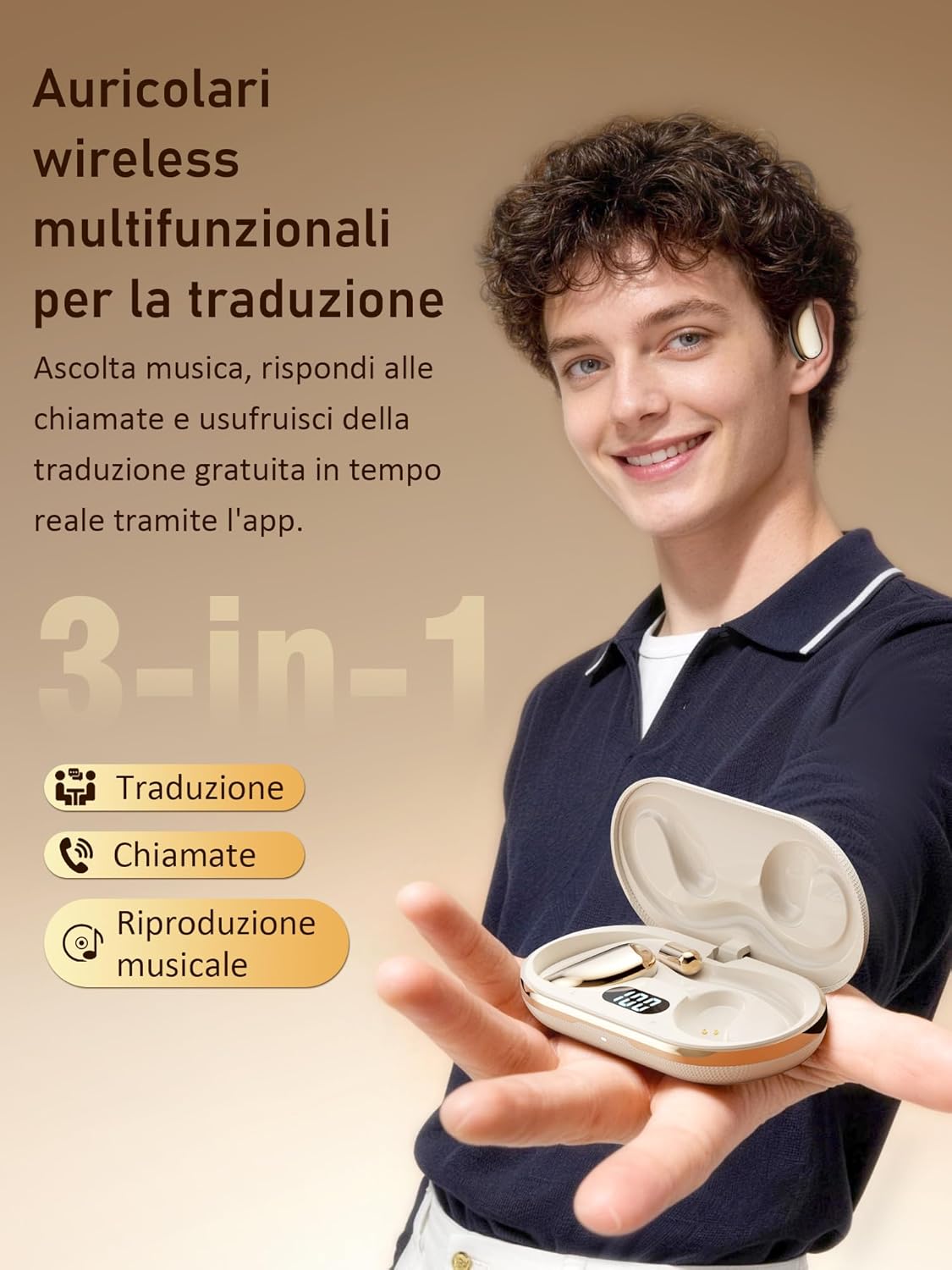 Detalle 2 de AI Cuffie traduzione con 156 lingue