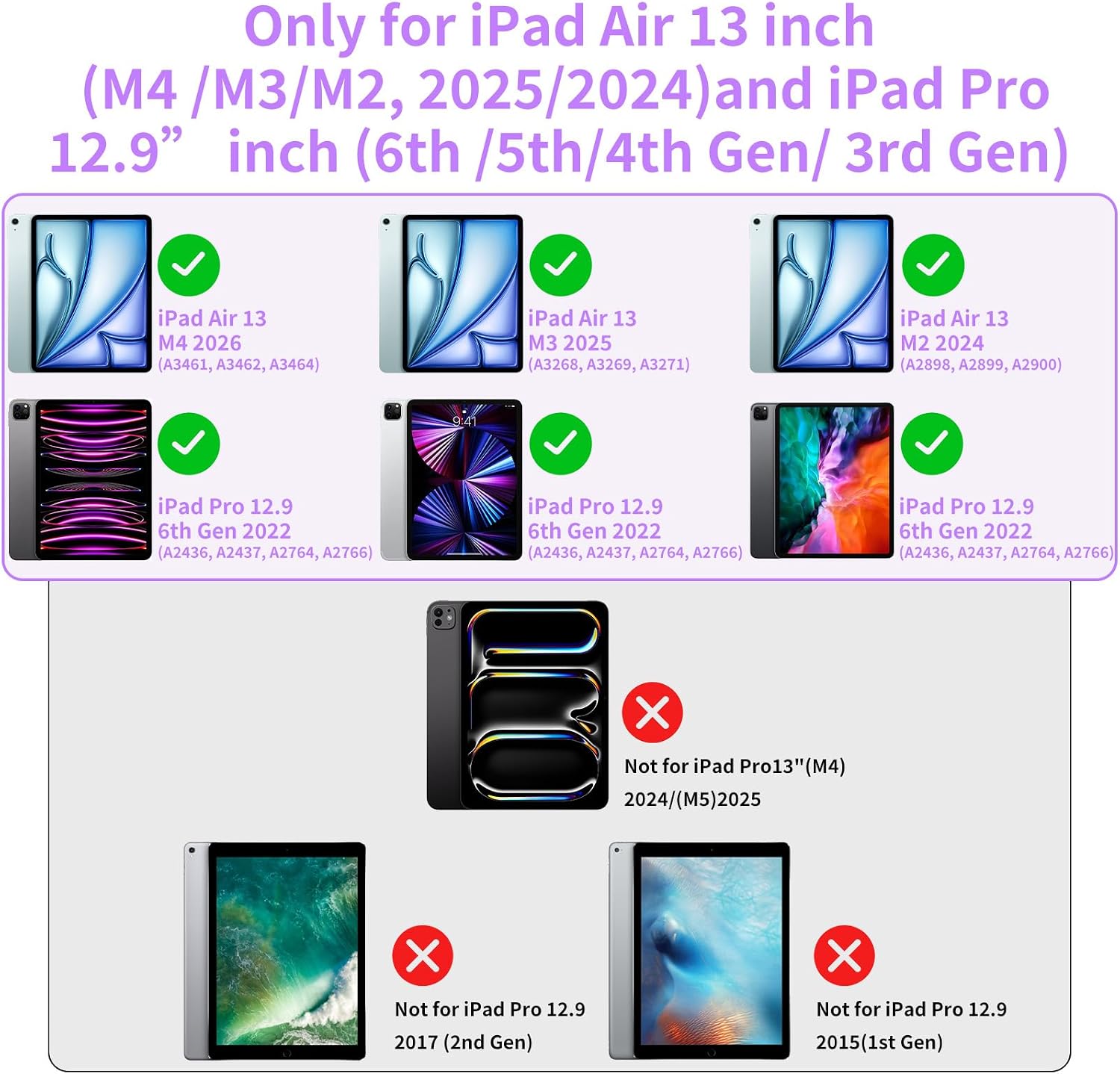 Detalle 2 de Keyboard Case for iPad Air 13-inch with Multi-Touch Trackpad (M4/M3/M2) and Pencil Holder — 360° Protection (Purple)