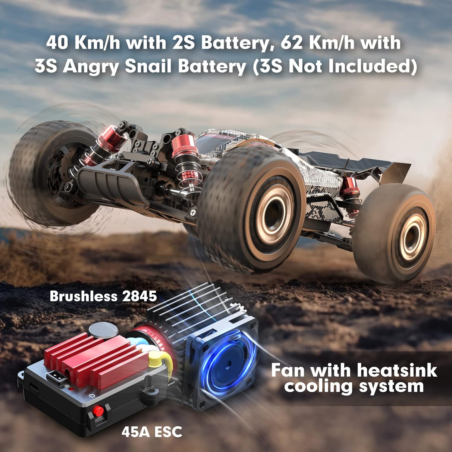 Thumbnail 1 de HYPER GO H16PL 1/16 RTR Fast Brushless RC Buggy