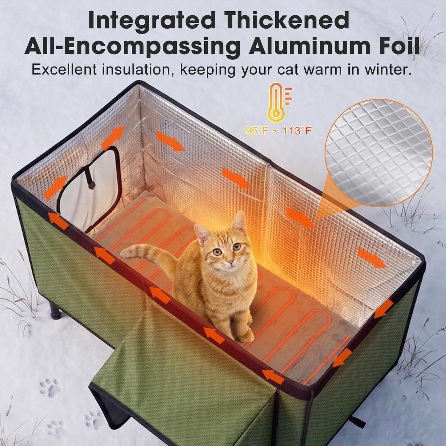 Detalle de SHU UFANRO TK-HPP6030T Heated Outdoor Cat House, Insulated and Waterproof