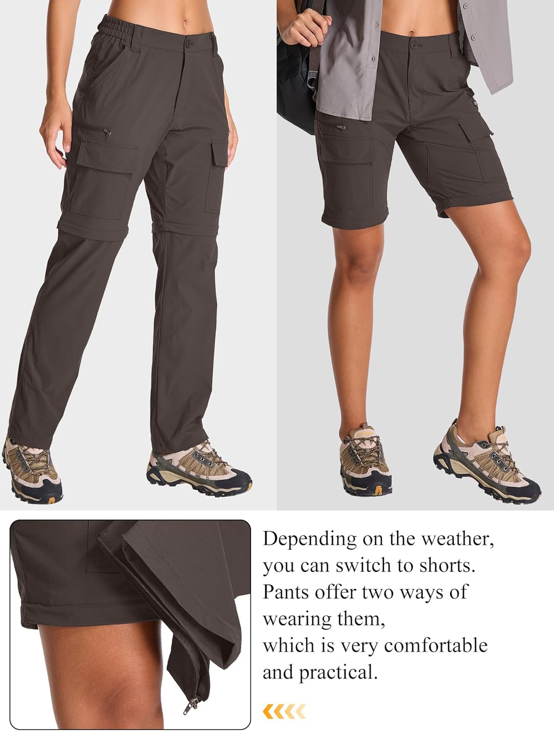 Thumbnail 2 de Jogwits pantaloni da trekking da donna convertibili con cerniera, leggeri e ad asciugatura rapida