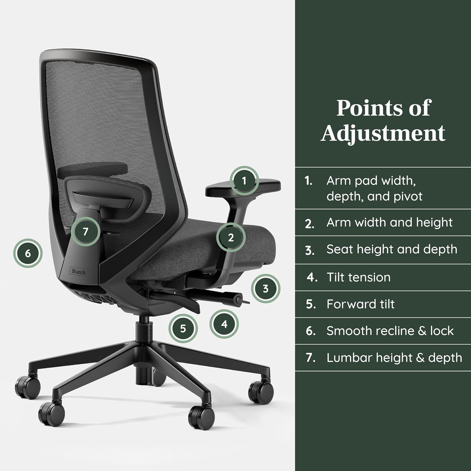 Detalle 1 de Branch Ergonomic Chair Pro mesh chair