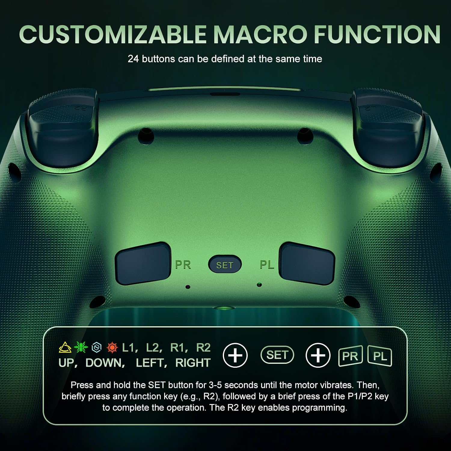 Thumbnail 6 de Gamrombo LED Wireless Controller for PS5 (Chromatic Teal) – Dual Vibration, 6-Axis Motion, 3.5mm Jack
