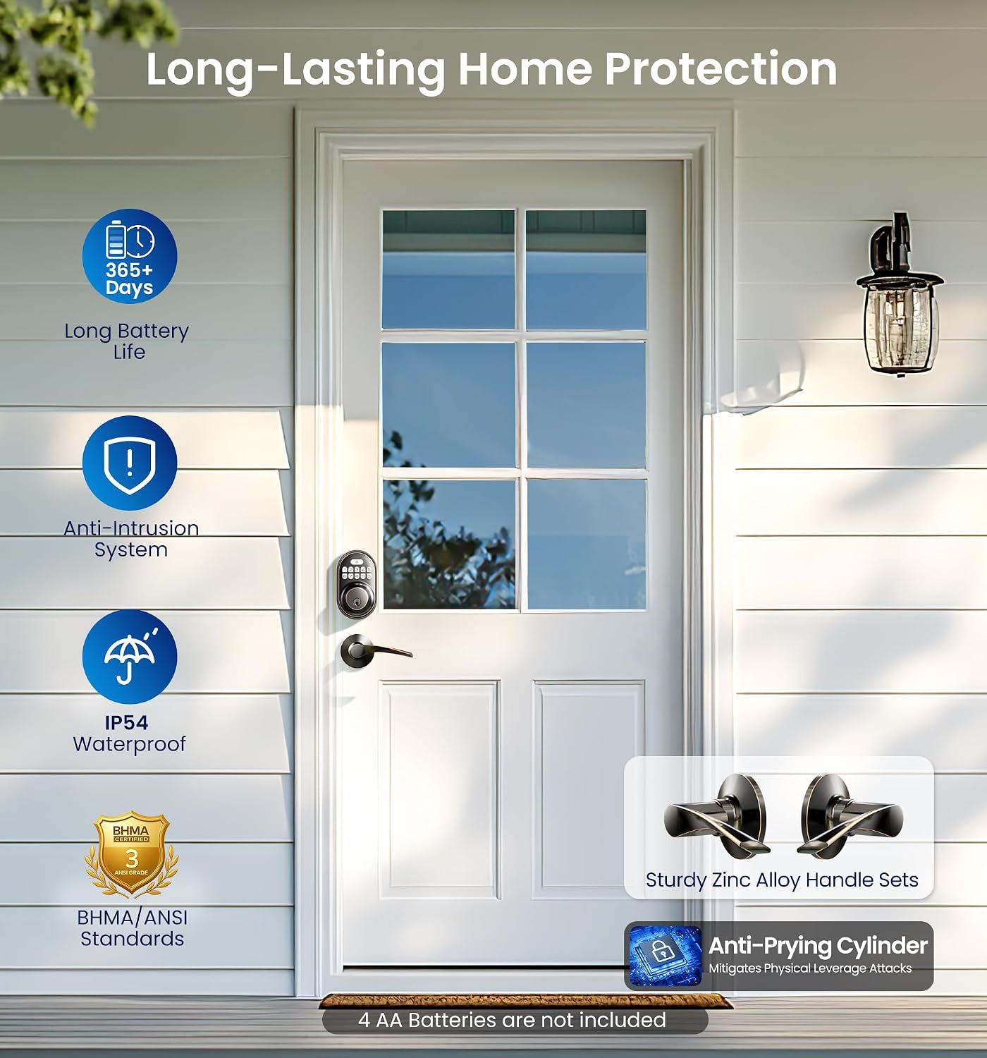 Thumbnail 4 de Veise Keyless Entry Door Lock with Zinc Alloy Handle