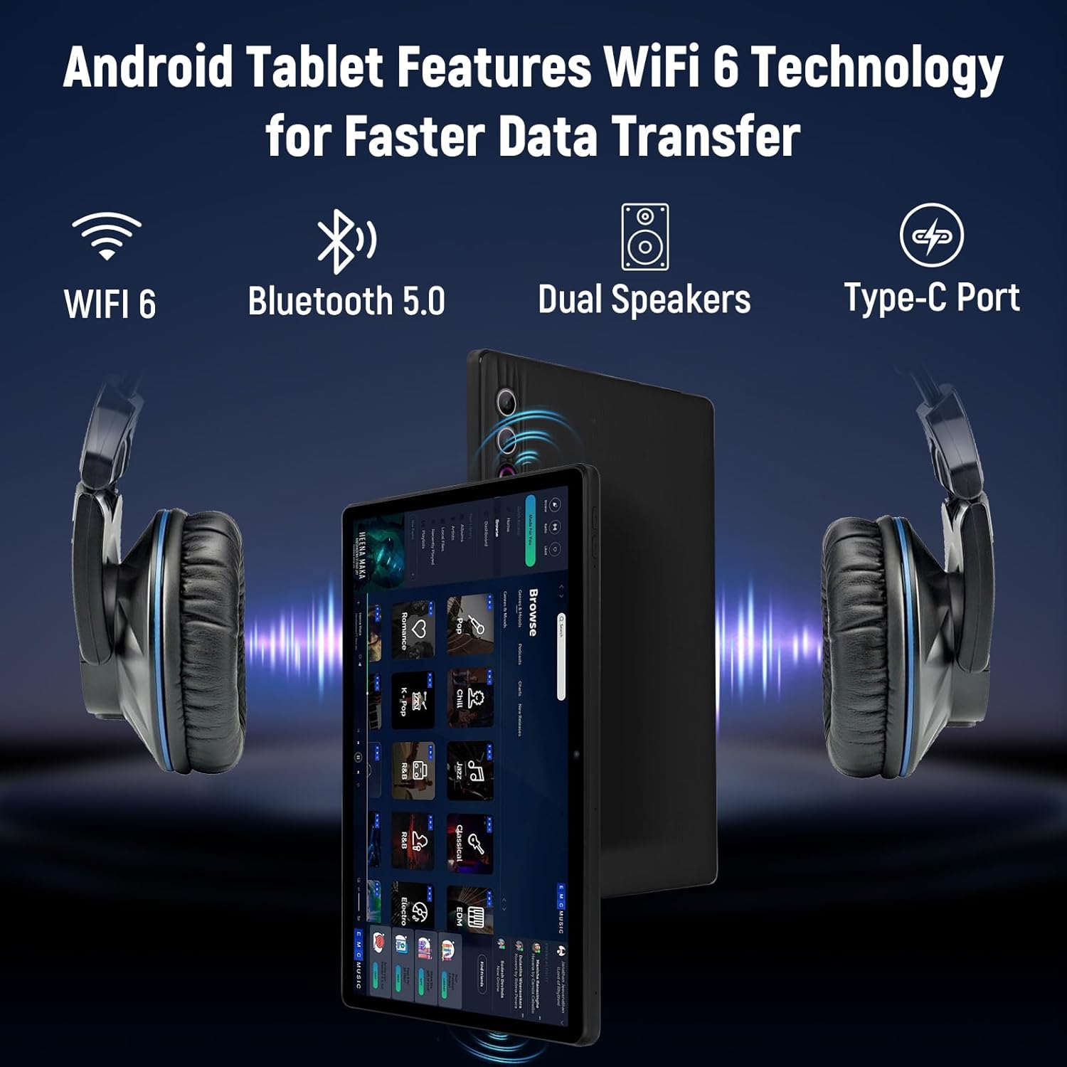 Detalle de MUISOO 11.5 inch Android Tablet (G9) with Android 15, 2K Display, 30GB RAM, 128GB ROM, 1TB Expansion, 8400mAh Battery