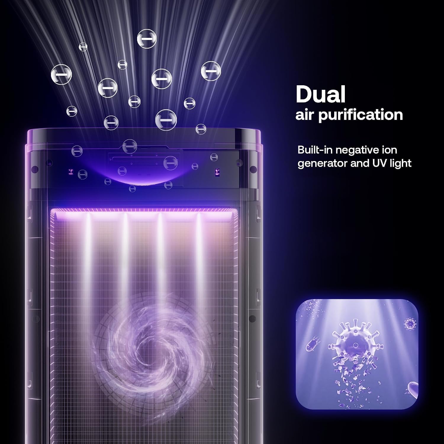 Detalle de Pet Air Purifier P339 for Large Homes (Up to 4,200 sq ft) with H13 HEPA, Carbon Filter, and App