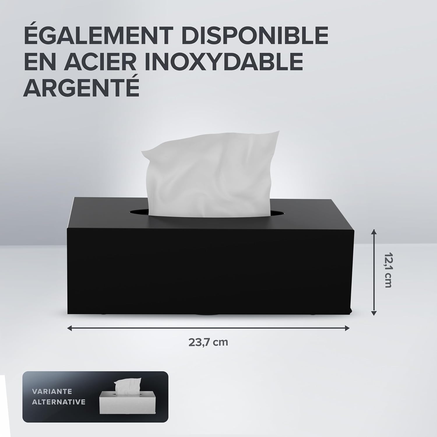 Thumbnail 2 de Ovimar Gronnoya – Boîte de mouchoirs en acier inoxydable noir mat, practical et décorative