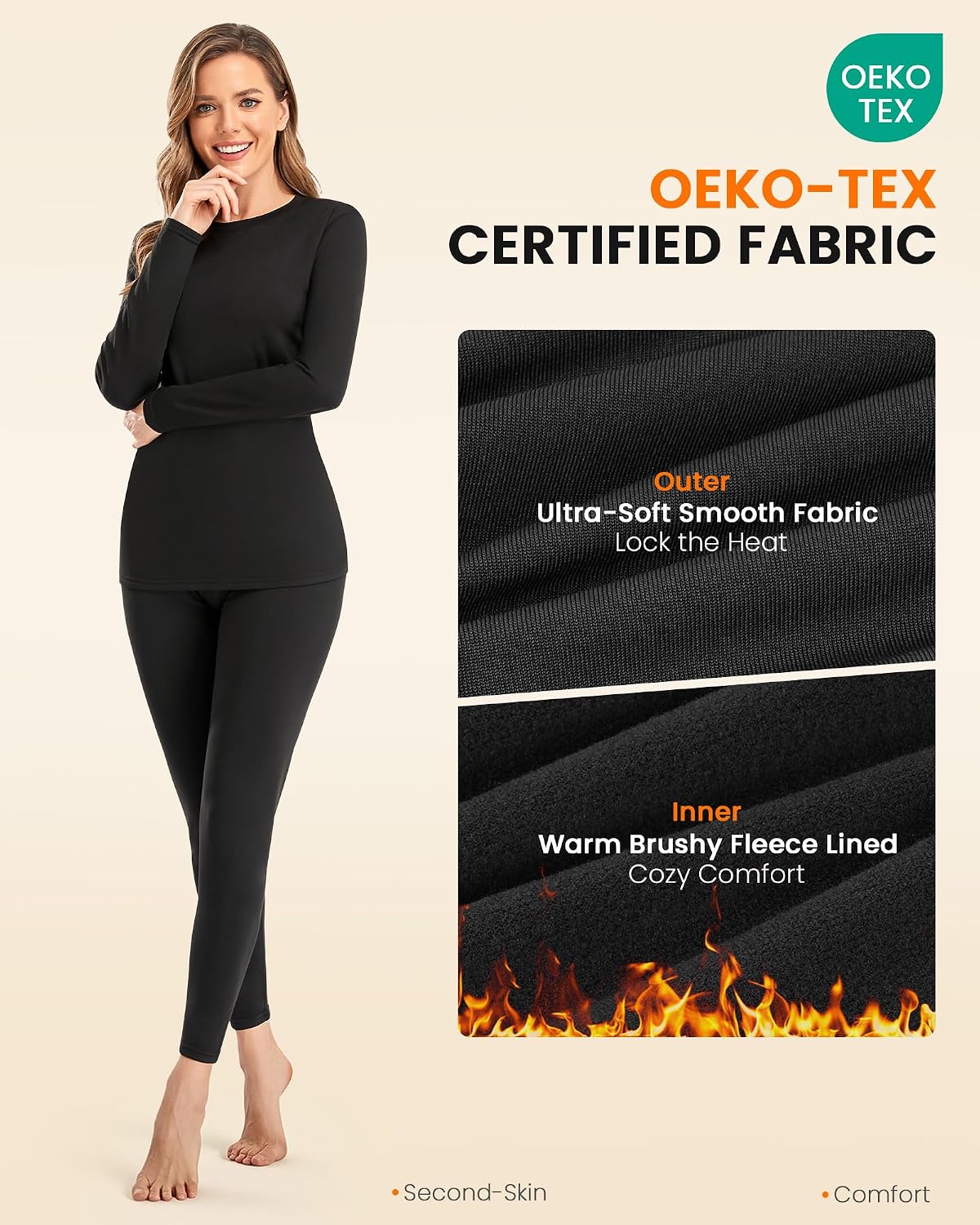 Detalle de SIMIYA Women's Thermal Underwear Set 2-Pack