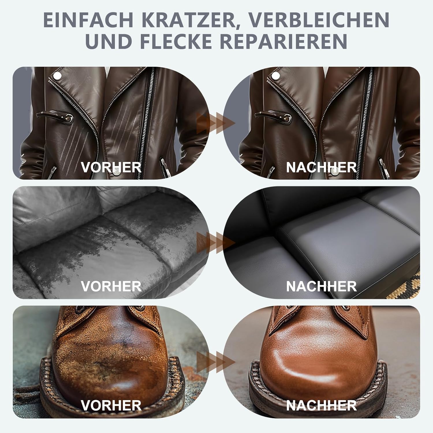 Thumbnail 2 de WYCOON Leder Reparatur Set 250 g in Schwarz – Lederfarbe & Lederpflege für Kratzer und verblasste Stellen