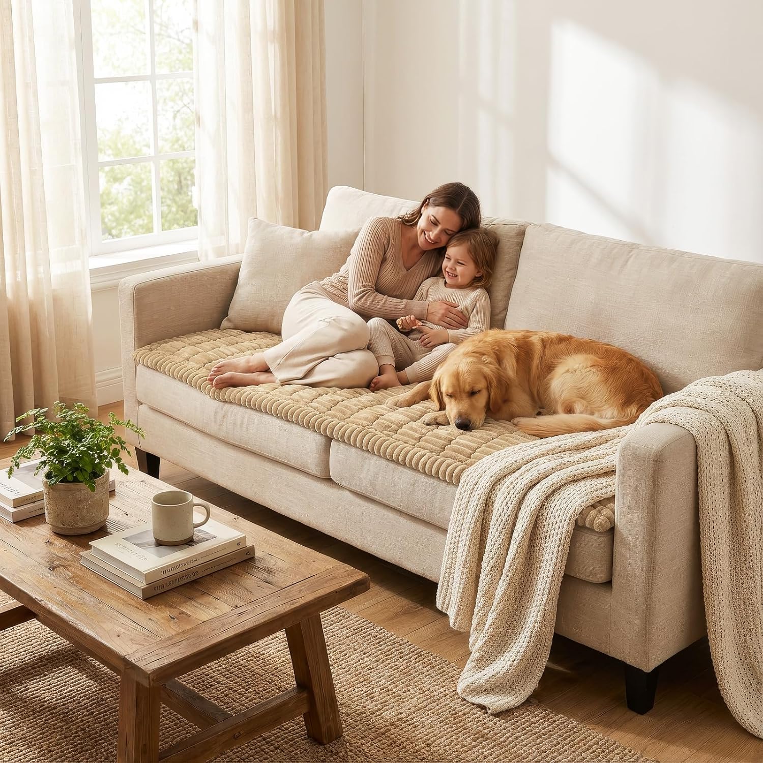 Thumbnail 5 de Smiry FLRCWDZ02 Couch Cover, 27.6" x 82.7" Washable Polyester Protector