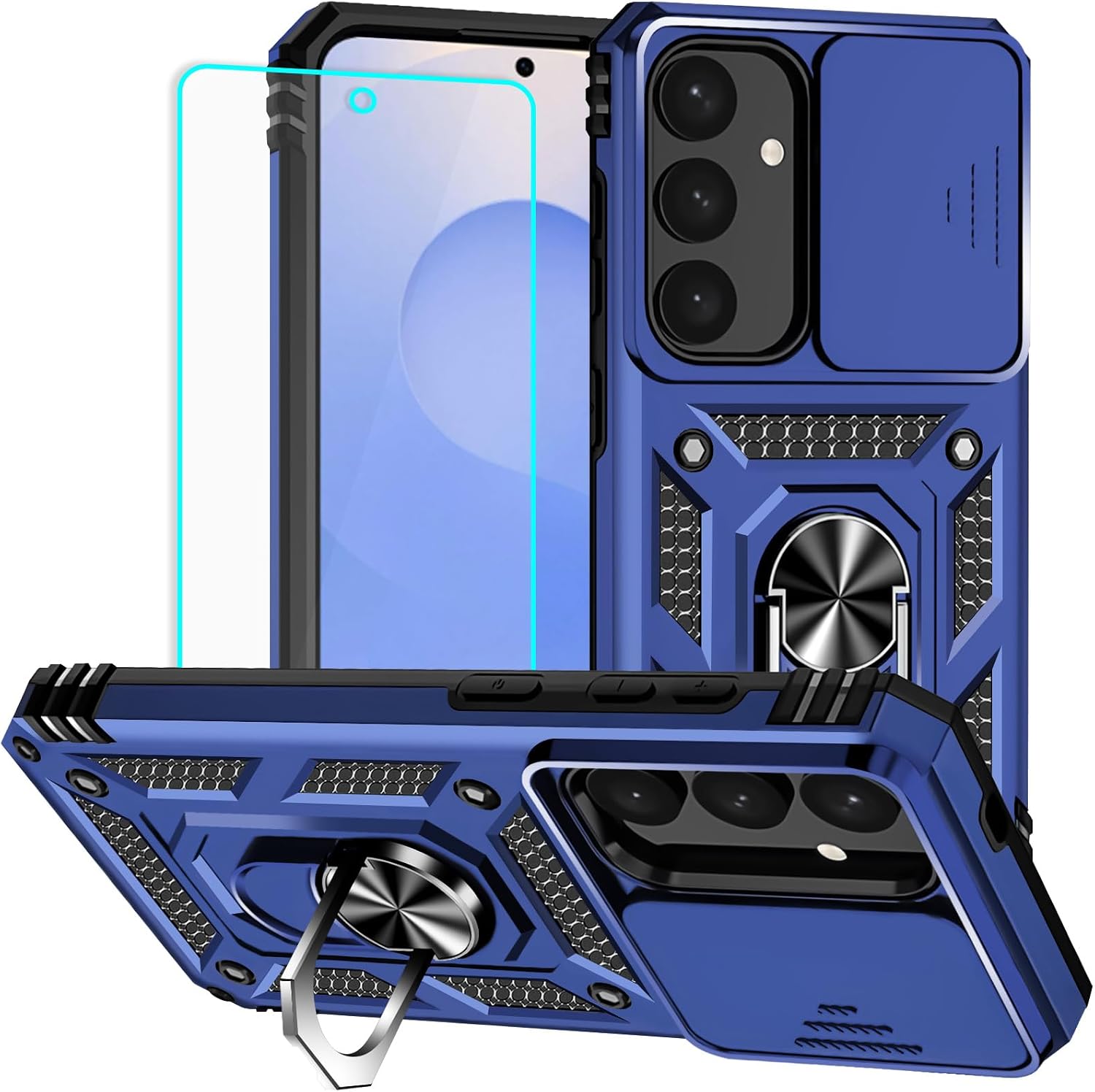 Thumbnail 6 de HNHYGETE Case for Samsung Galaxy S24 Plus/S25 Plus with Camera Cover and Ring Stand