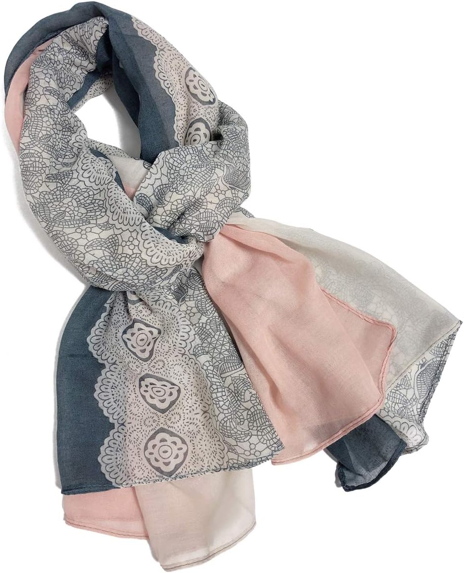 Thumbnail 5 de DAMILY Foulard Femme – Motif Dentelle, Écharpe Châle Doux et Léger en Voile de Coton