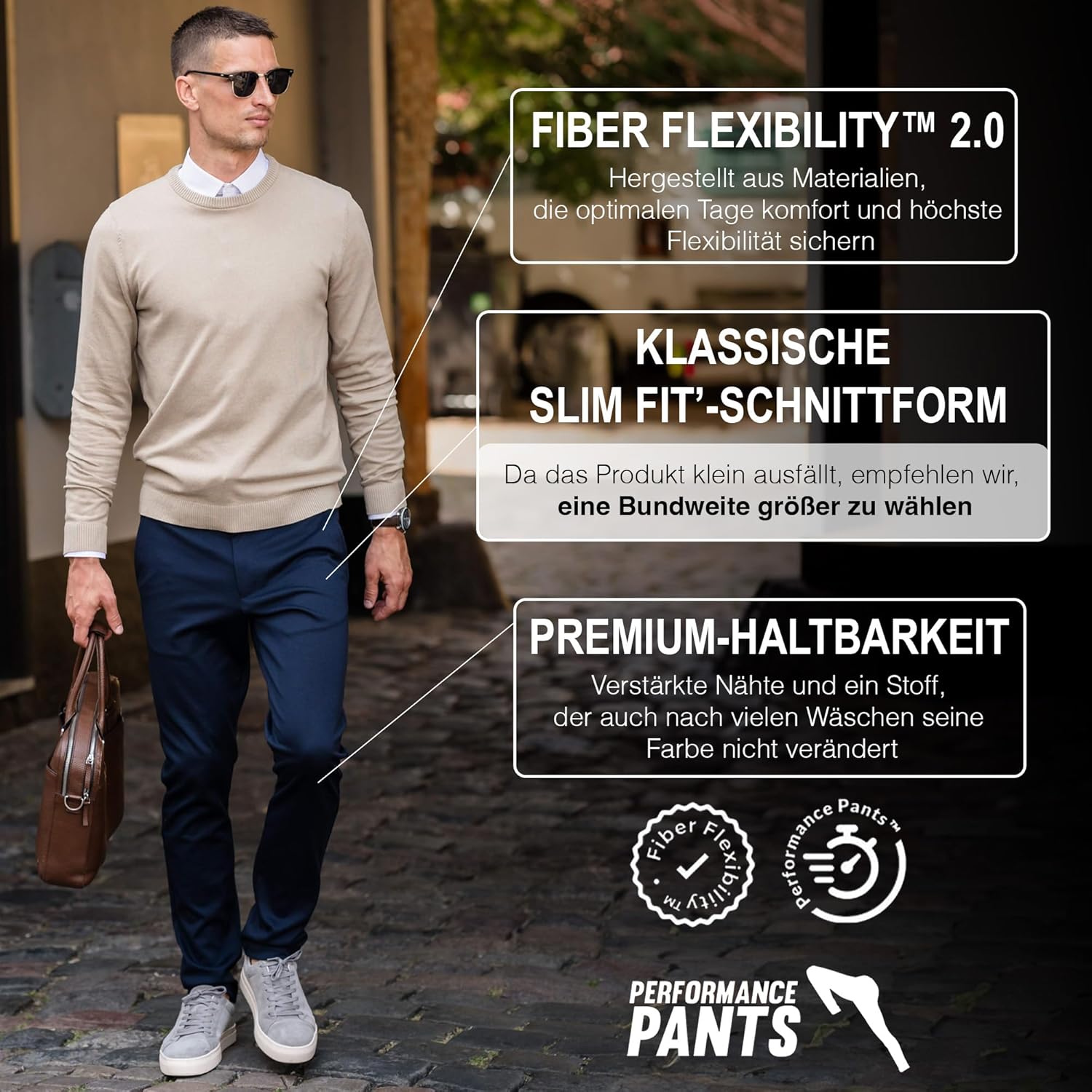 Thumbnail 2 de Performance Pants : Pantalon Stretch élégant pour homme – coupe ajustée et confort Premium