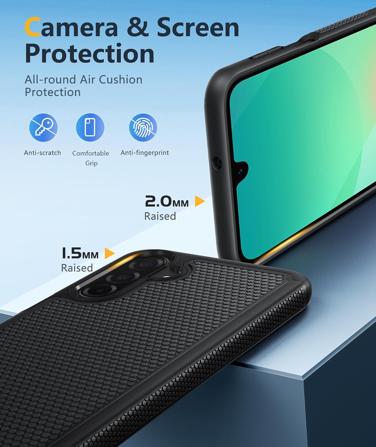 Detalle 2 de FNTCASE Dual-Layer Protective Case for Samsung Galaxy A26 5G (6.7 inch, Black) with Shockproof Bumper