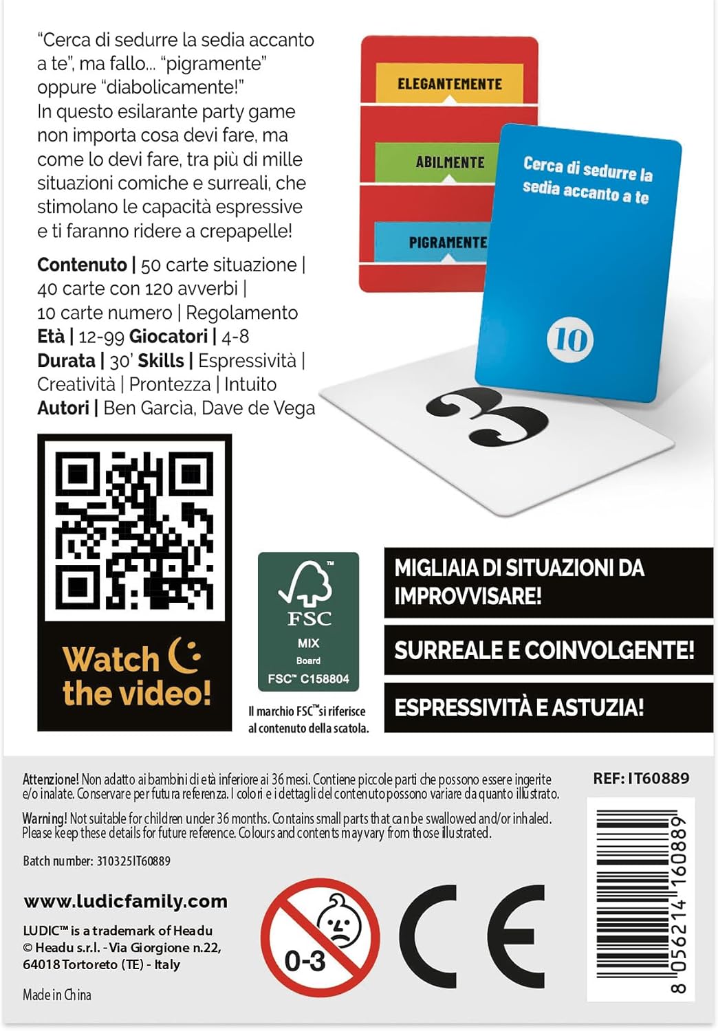Detalle 2 de Ludic - Teatralmente: Il Gioco di Carte per Espressività e Risata in Famiglia