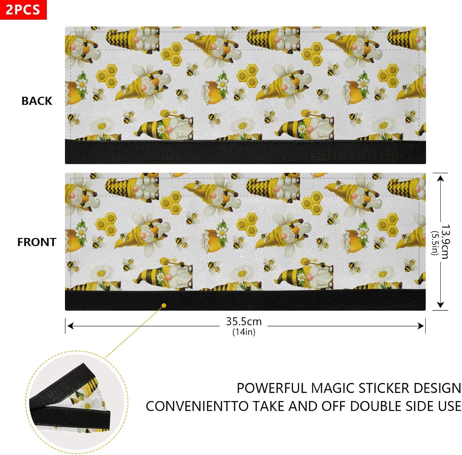 Detalle 1 de Oarencol g275647352p589c625s1273 Gnome Bees Honey Handle Covers, Set of 2
