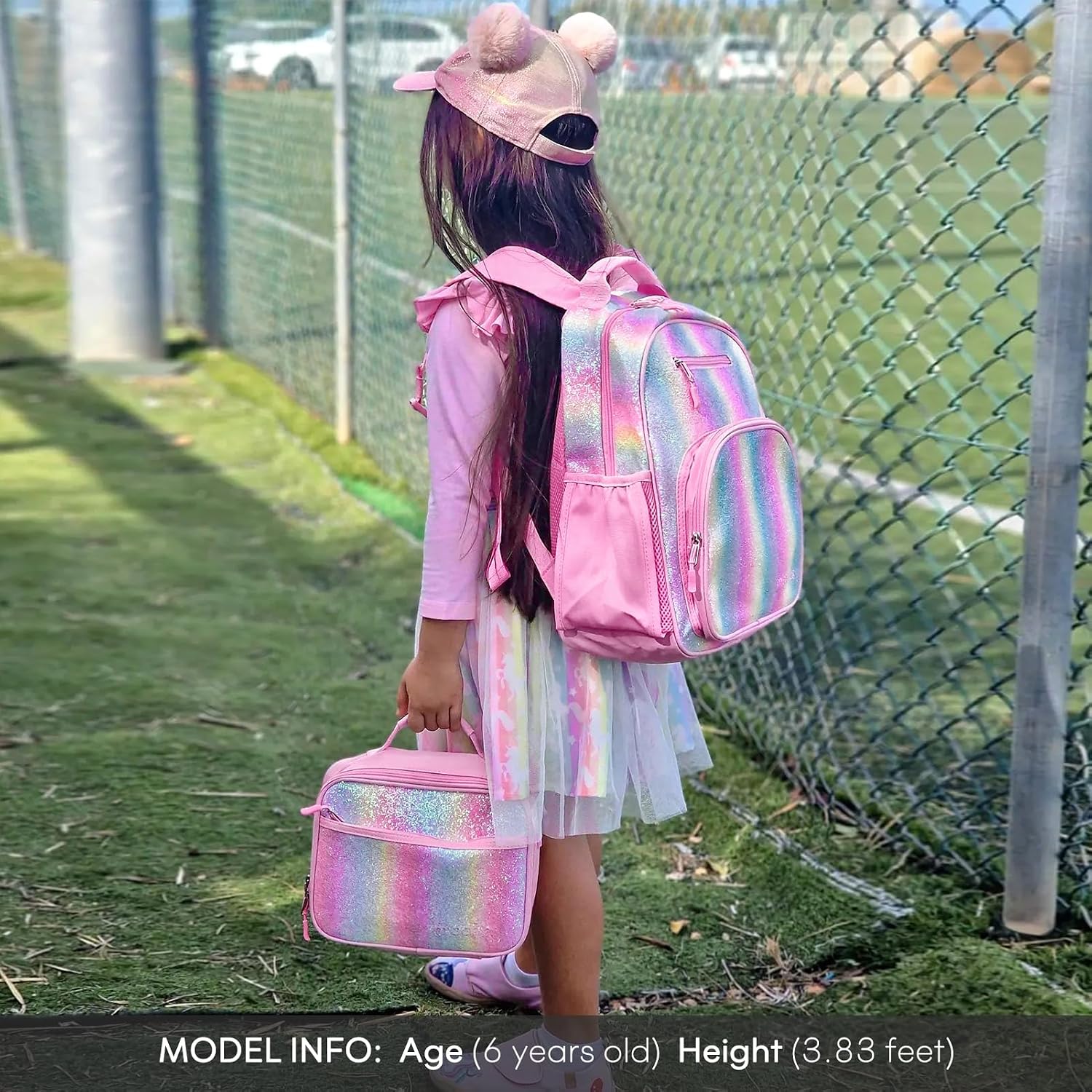 Thumbnail 1 de mibasies Glitter Kids Backpack for Girls – Rainbow Pink 12L (5-8 Years)