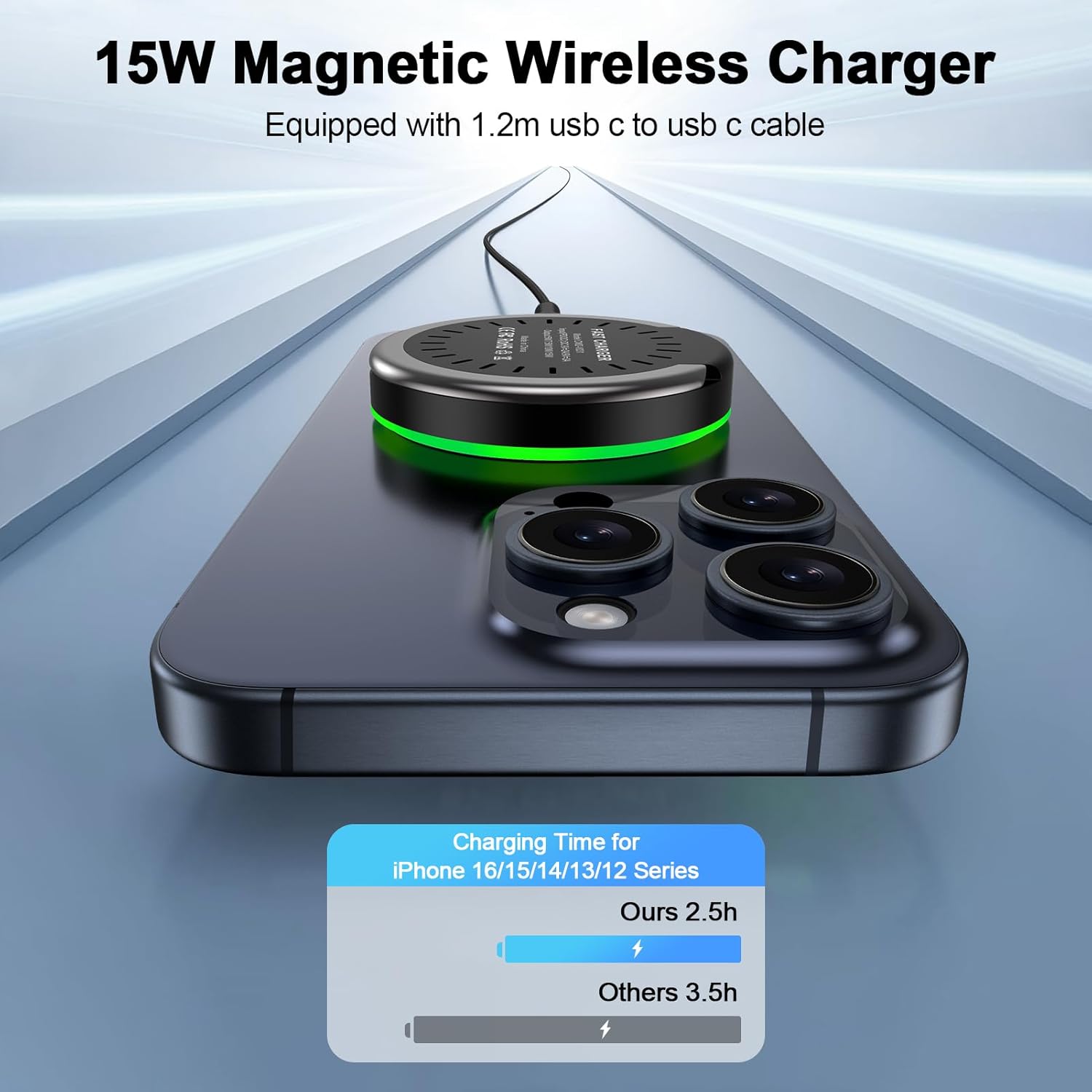 Thumbnail 1 de MagSafe Ladegerät für iPhone – 15 W Schnellladung mit Magnetic Induction und integriertem Ständer