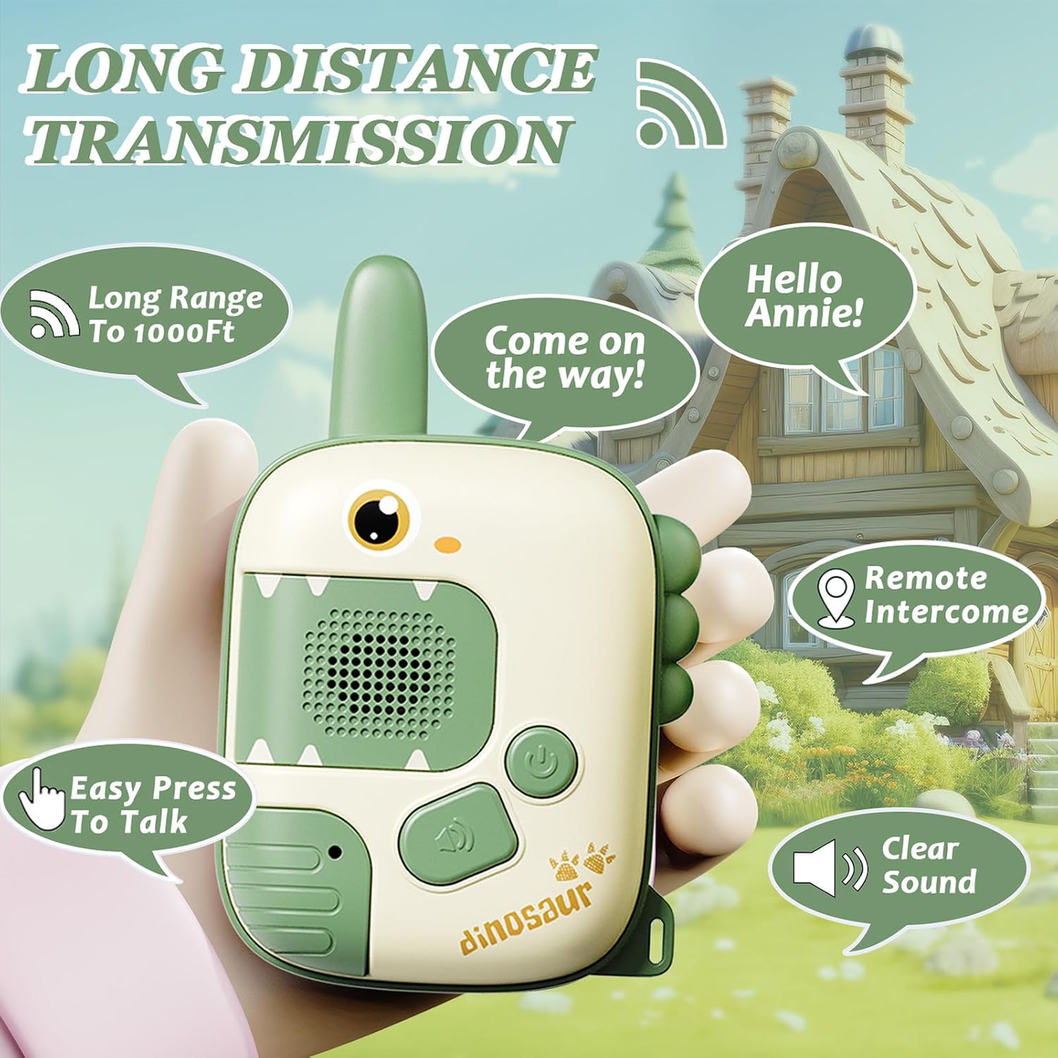 Detalle 2 de DQMOON Dinosaur Walkie Talkies 2-pack for Kids
