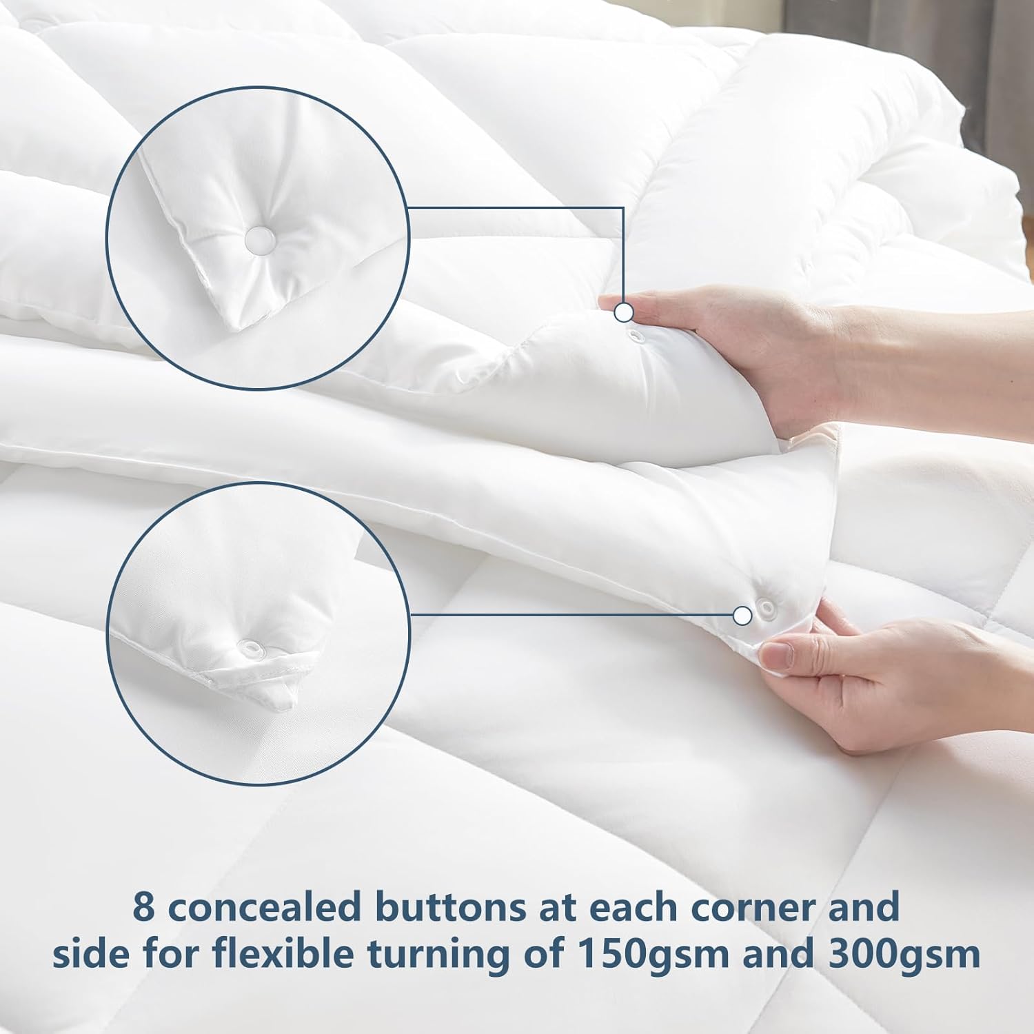 Thumbnail 5 de WAVVE Couette 2 en 1 240x260 – Ensemble été et 4 saisons en microfibre blanc