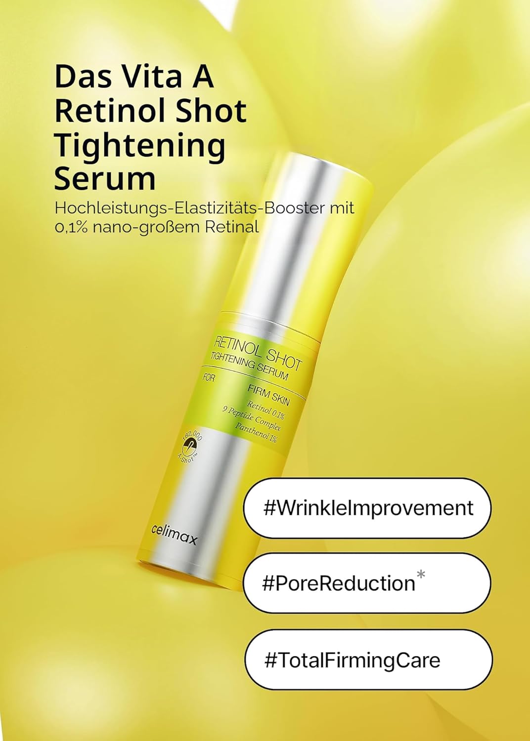 Detalle de celimax The Vita A Retinol Shot – Tightening Serum gegen Falten & feine Linien (30 ml)