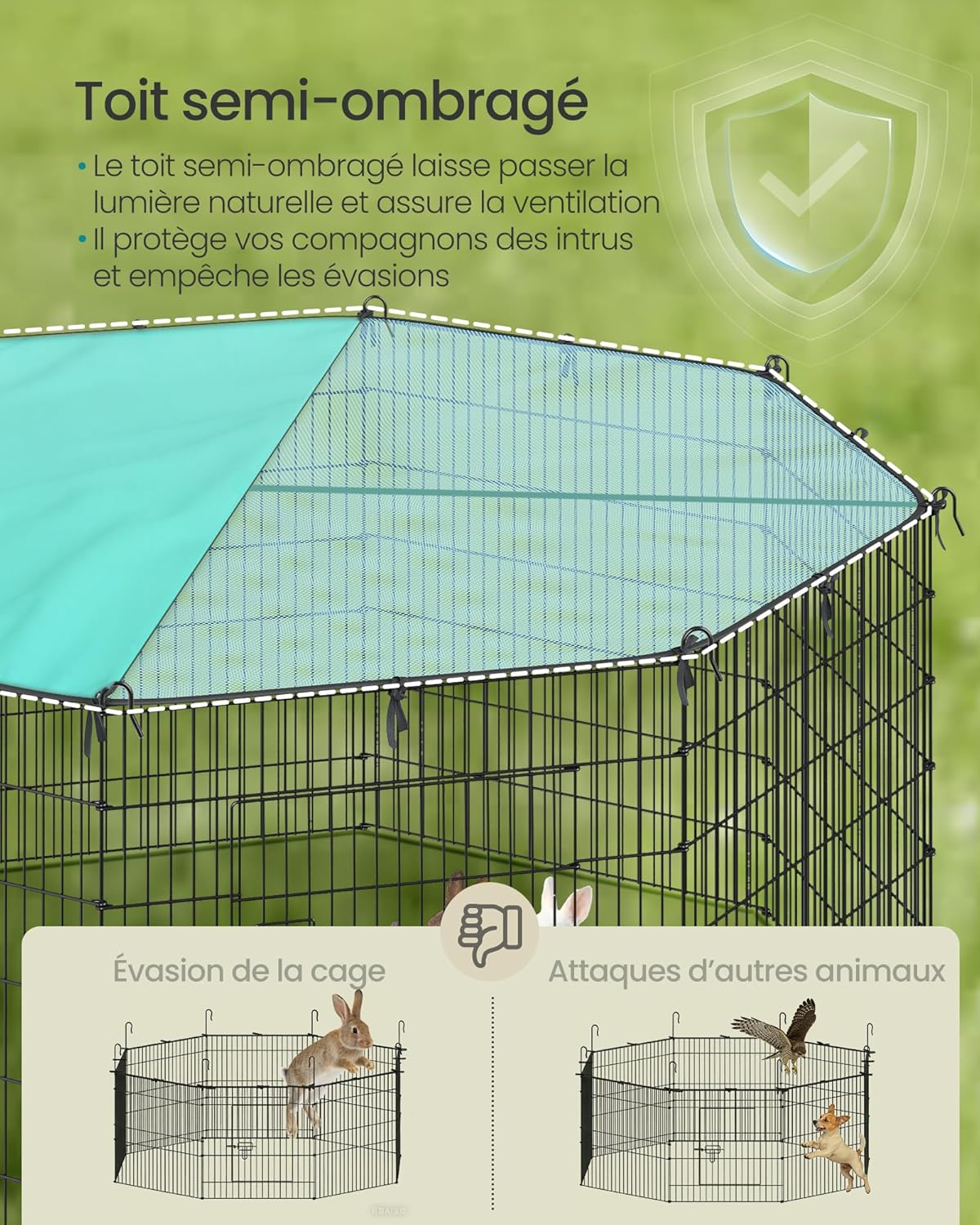 Thumbnail 2 de SONGMICS Enclos pour Petits Animaux 175 x 175 cm