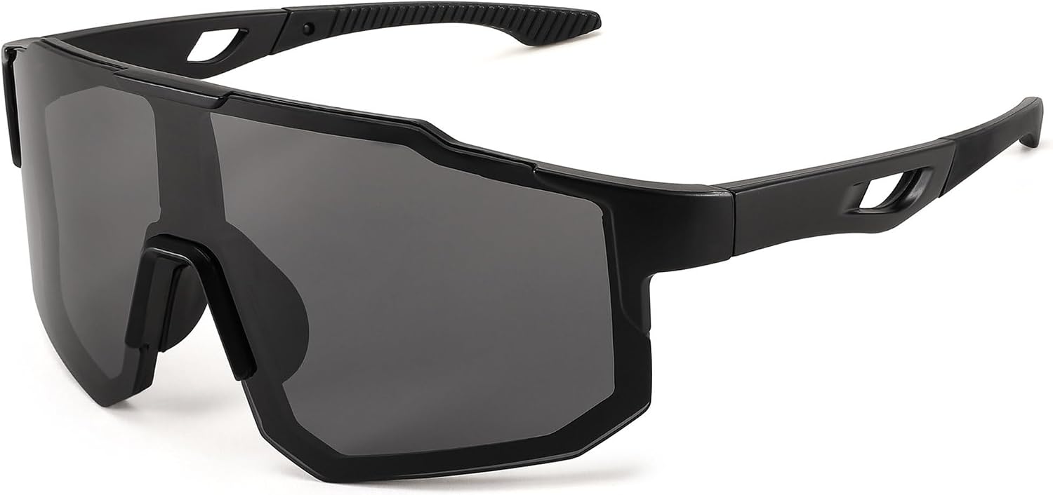 Detalle de FEISEDY Sport Sonnenbrille – Verspiegelte Radbrille mit UV400-Schutz, Großes Sichtfeld