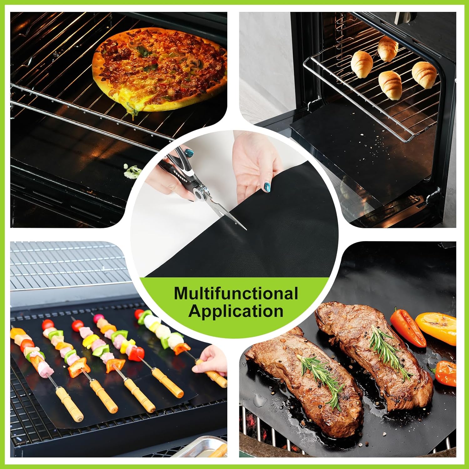 Detalle 2 de KitchenRaku Lot de 2 tapis de barbecue 32 x 50 cm