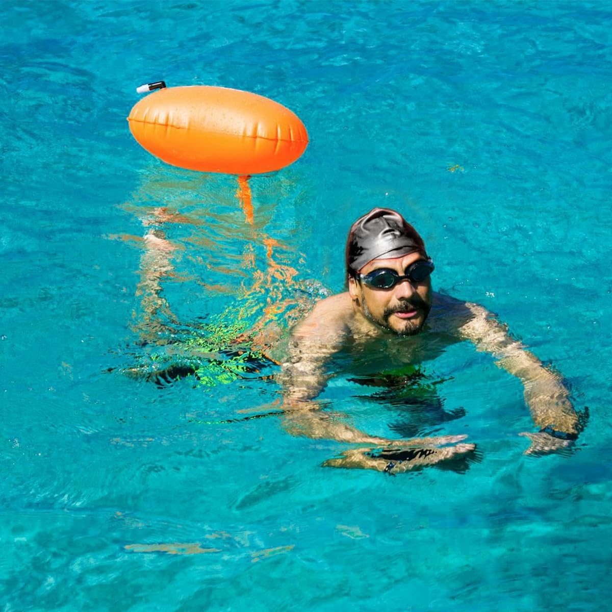 Detalle 2 de 2 Pack Swim Buoy Tow Floats for Open Water Swimming – Highly Visible, Waterproof & Adjustable