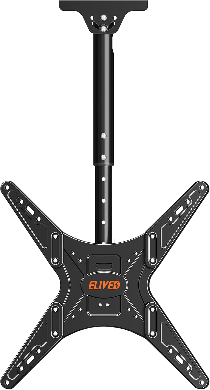 Detalle de ELIVED Outdoor Ceiling TV Mount for 26–65 Inch TVs: Weatherproof, 360° Swivel, and Height Adjustable