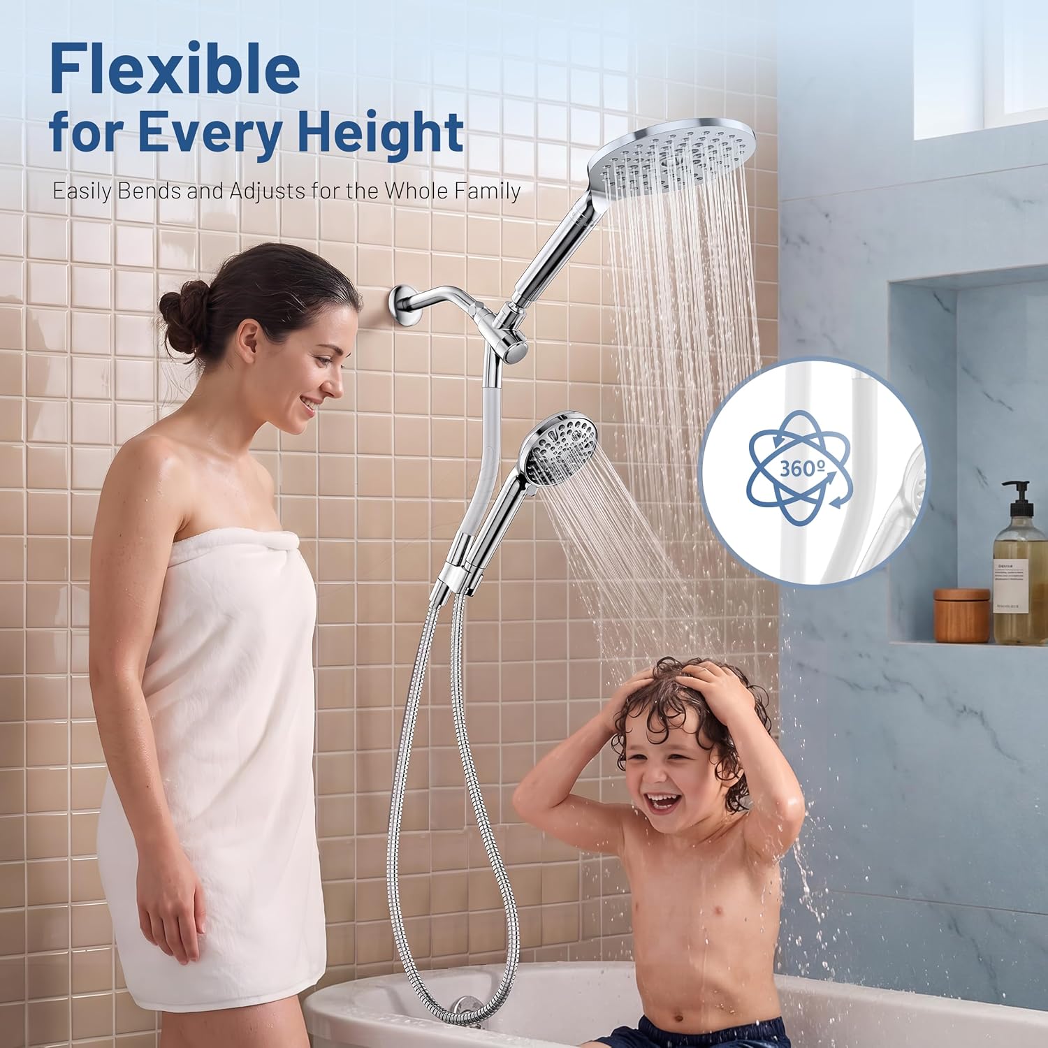 Detalle 2 de MakeFit Dual Filtered Rain Shower Head Combo