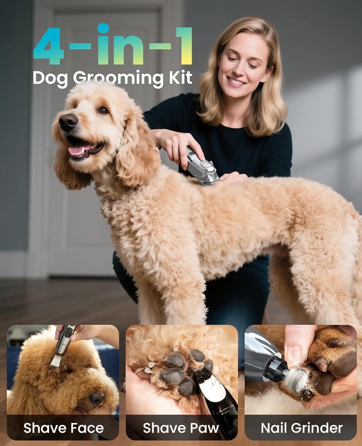 Detalle de oneisall PC15 Dog Grooming Kit 4-in-1 for thick hair ✂
