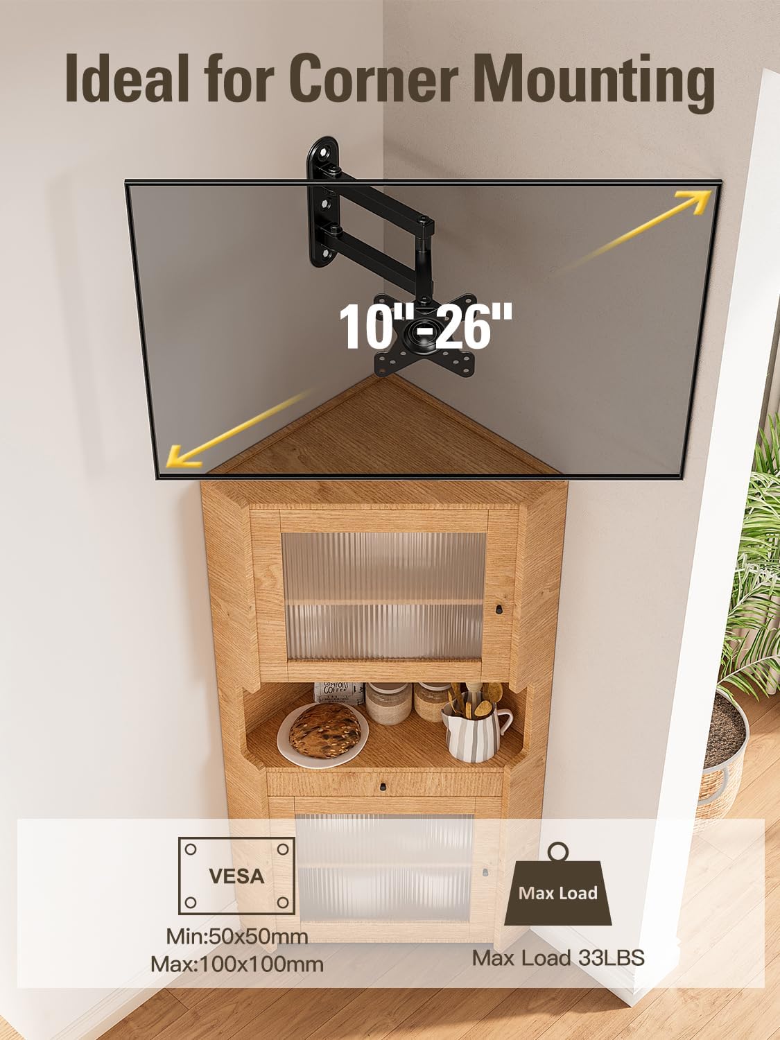 Thumbnail 5 de Mounting Dream MD2463 UL Listed Full Motion TV Wall Mount for 10–26 Inch Displays