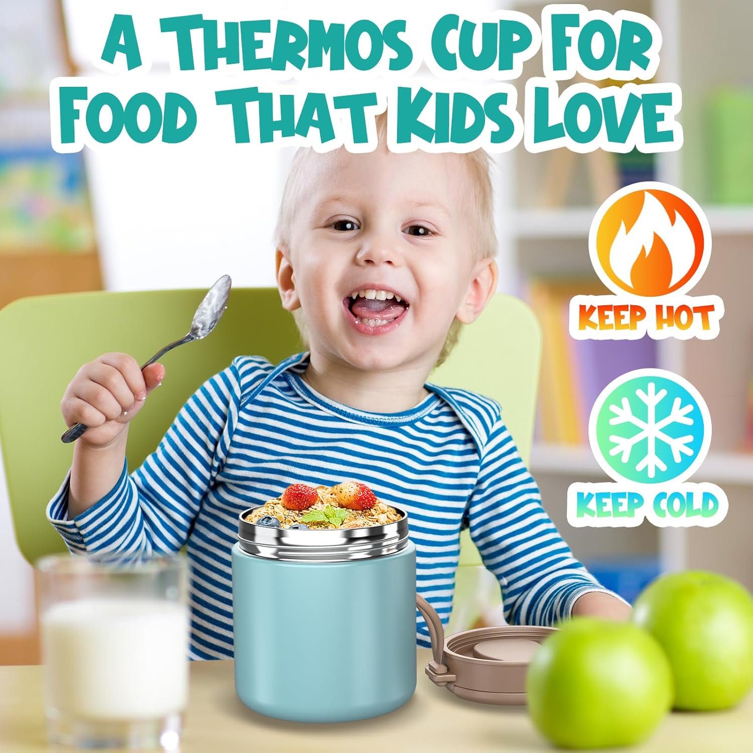 Thumbnail 5 de Insulated Food Jar 15.2 Oz for Kids 🍱