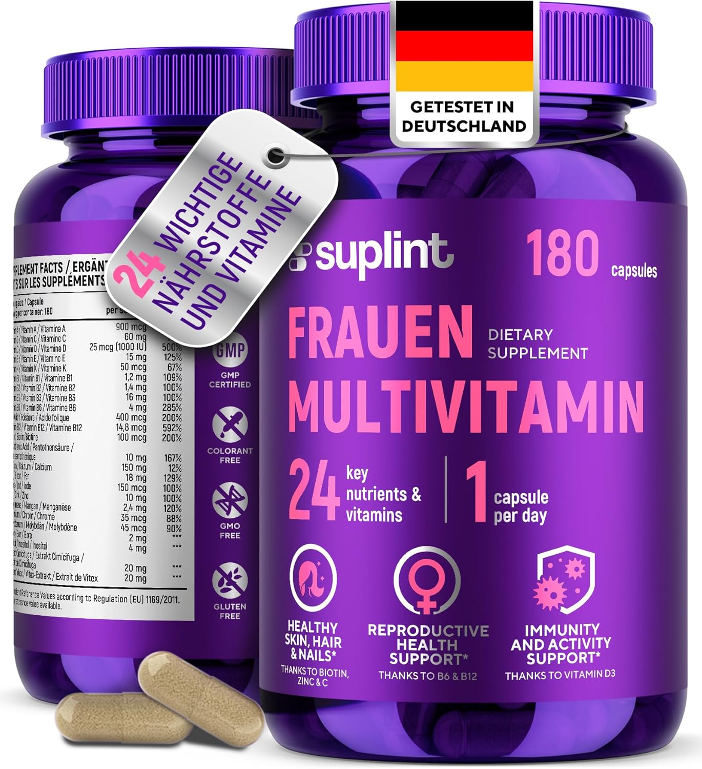 Detalle de SUPLINT Multivitamin 180 Kapseln für Frauen