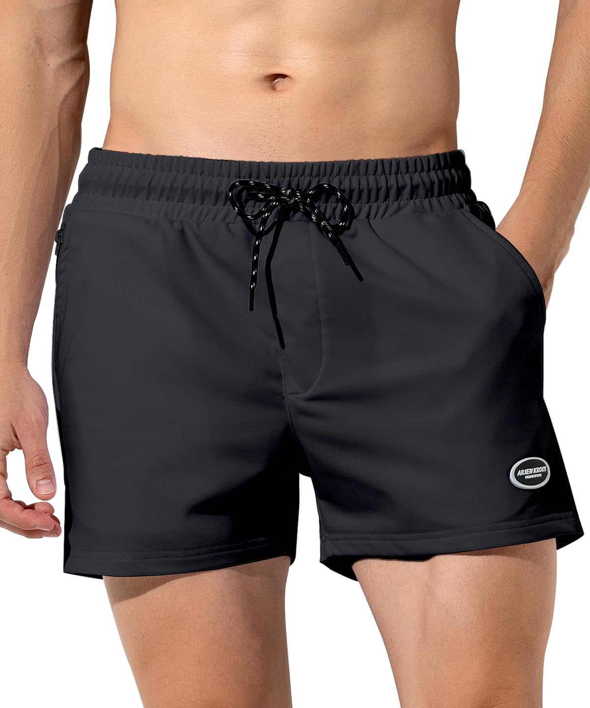 Detalle de Mauro Kane Men’s Sweat Shorts 3 Inch with Zip Pockets – Casual Summer Running Shorts
