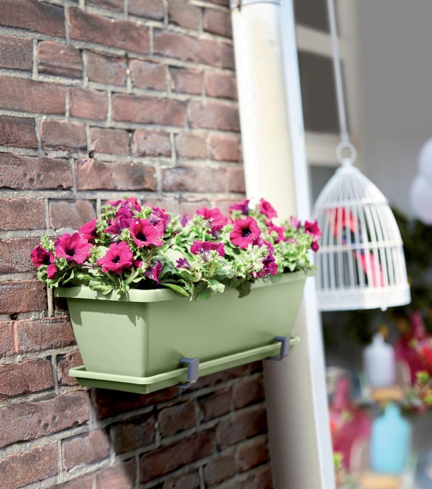 Detalle de elho Barcelona Balkonkasten Untersetzer 40 cm – Pistazien Grün